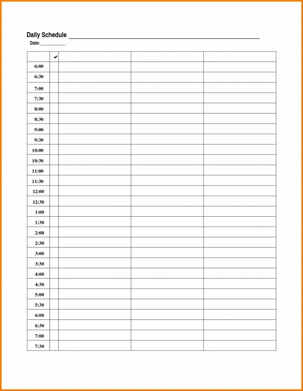 Printable Daily Calendar With Time Slots  Calendar with Printable Daily Calendar With Time Slots
