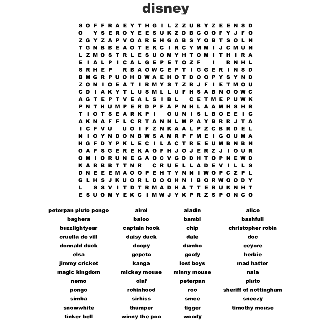 Printable Disney Word Search | Calendar For Planning with Deployment Countdown Calendar Excel