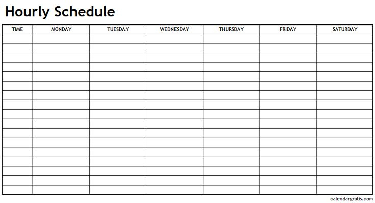 Printable Hourly Schedule Template  24 Hours Planner for Blank Weekly Hourly Schedule