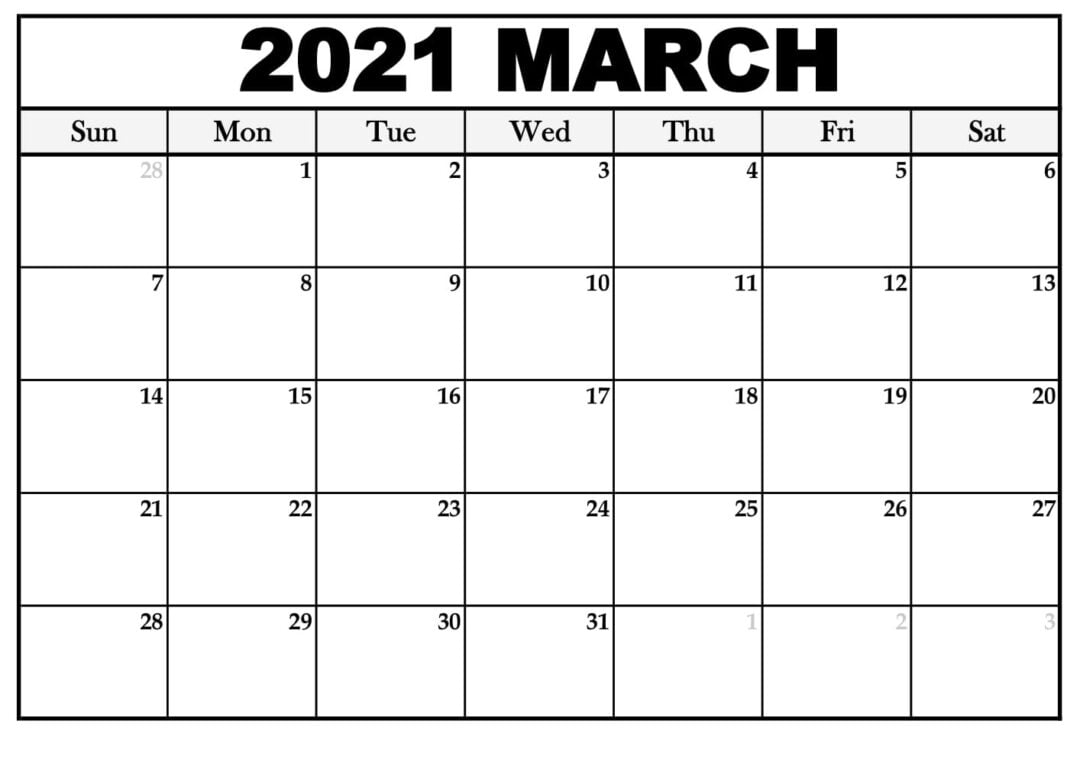 Printable March 2021 Calendar Pdf  Thecalendarpedia within 2021 Monthly Calendar Printable Pdf