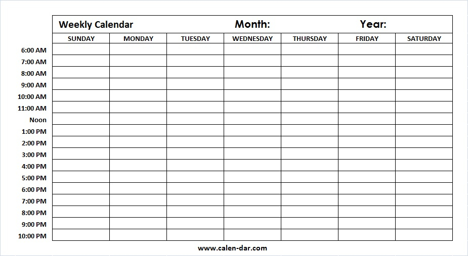 Printable Weekly Calendar Template Mondayfriday With Time Slots  Image #5203245 On Favim in Printable Weekly Calendar With Times