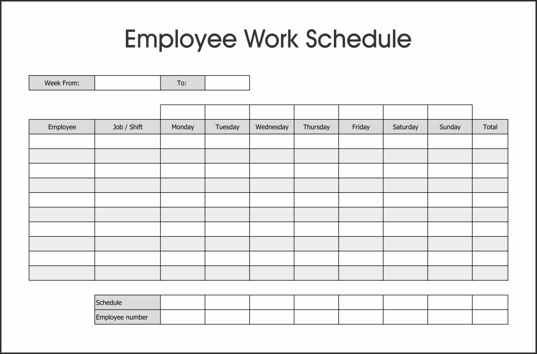 Printable+Employee+Work+Schedule+Template In 2020 with regard to Blank Employee Schedule