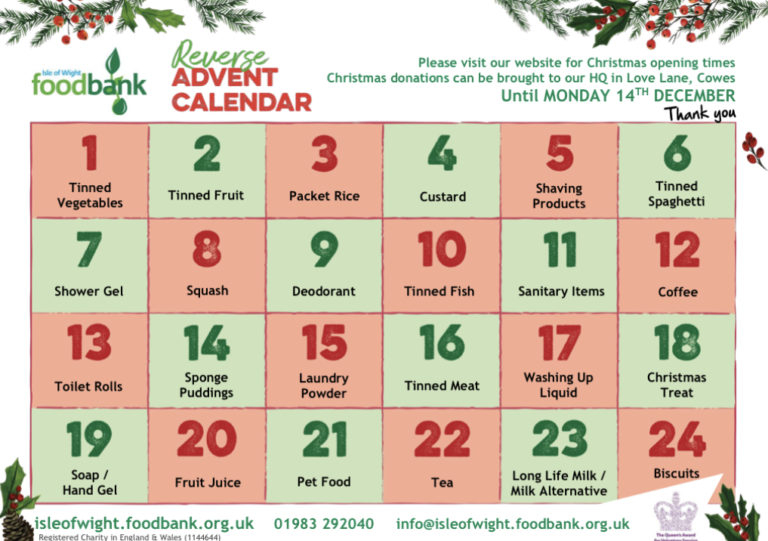 Reverse Advent Calendar | Isle Of Wight Foodbank with regard to Reverse Advent Calendar Template