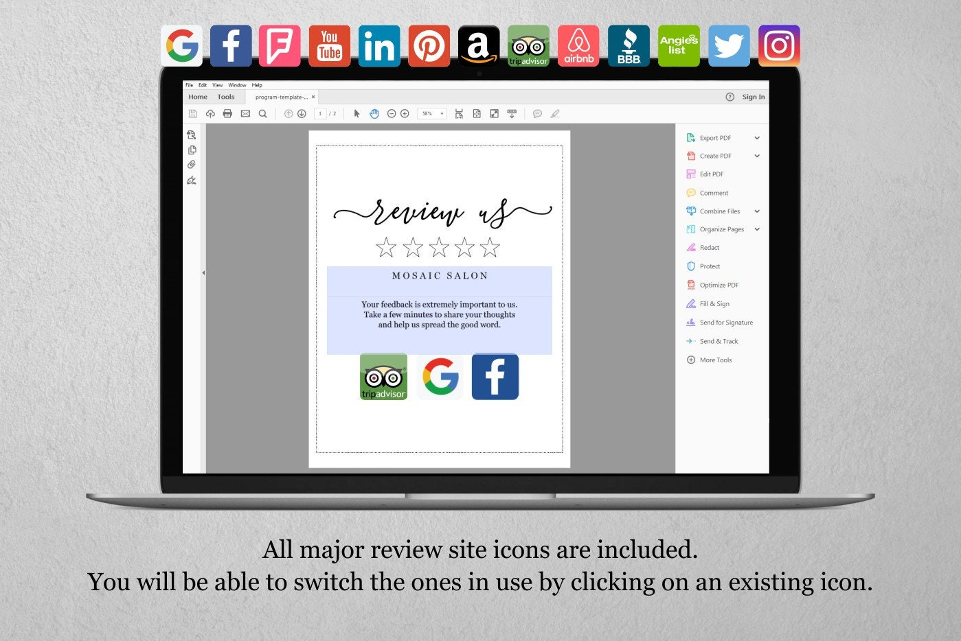 Review Request Sign Template  Printable Review Us for Printable Facebook Logo