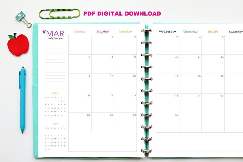 Sale 2021 Calendar  Printable Planner Inserts Pdf inside Printable Lined Monthly Calendar Pdf 2021