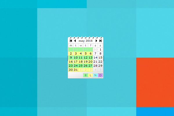 Shift Calendar Windows 10 Gadget  Win10Gadgets with regard to Calendar Desktop Widget