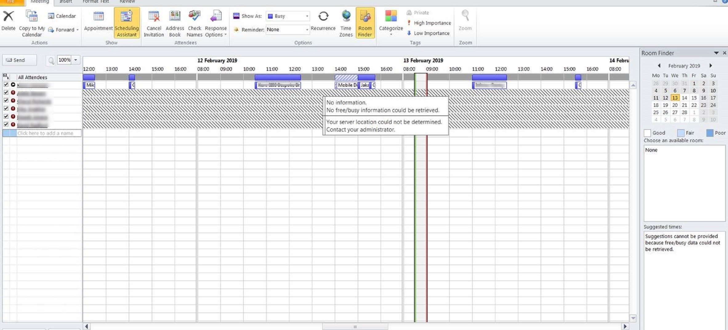 Solved: Freebusy Time In Outlook Shows As Slashed Lines regarding Outlook 2010 Shared Calendar No Connection