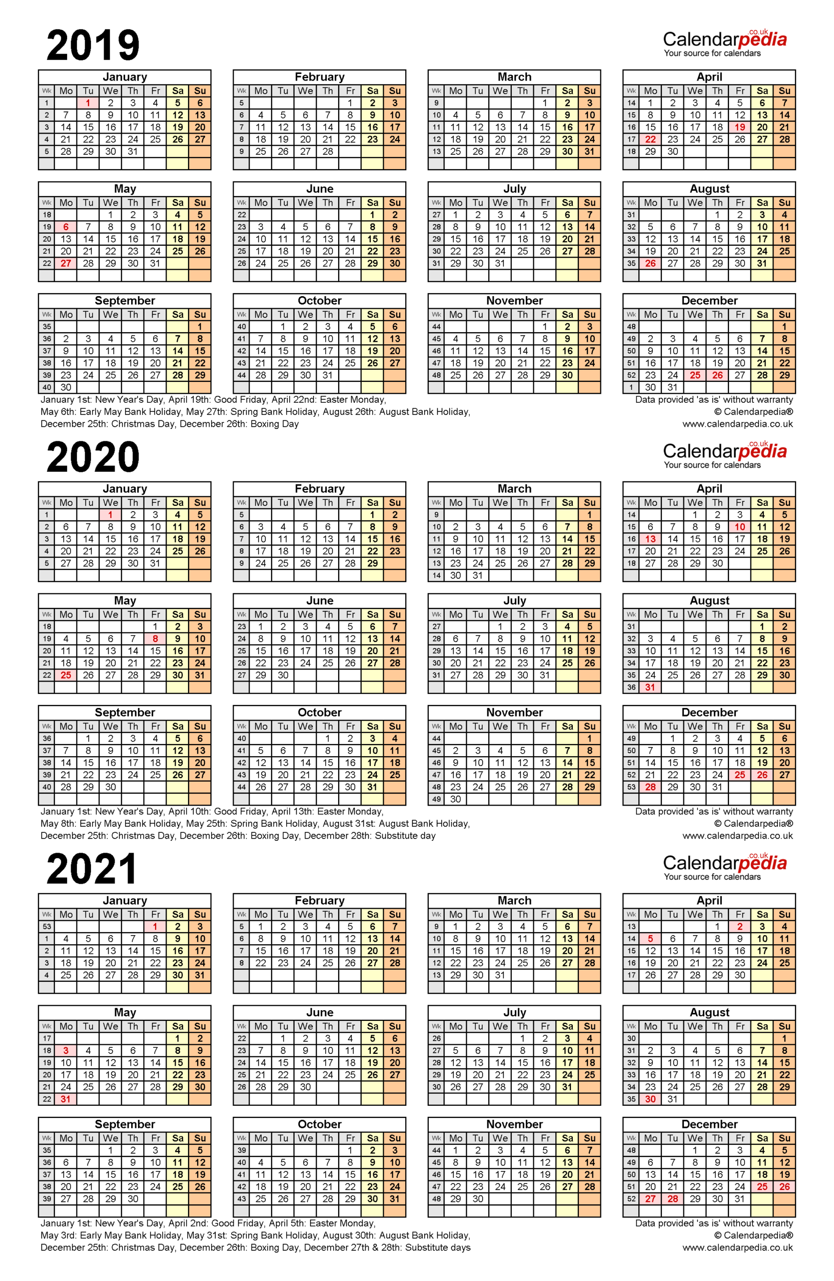 Three Year Calendar 2021 | Calendar Printables Free Blank within 3 Year Printable Calendar