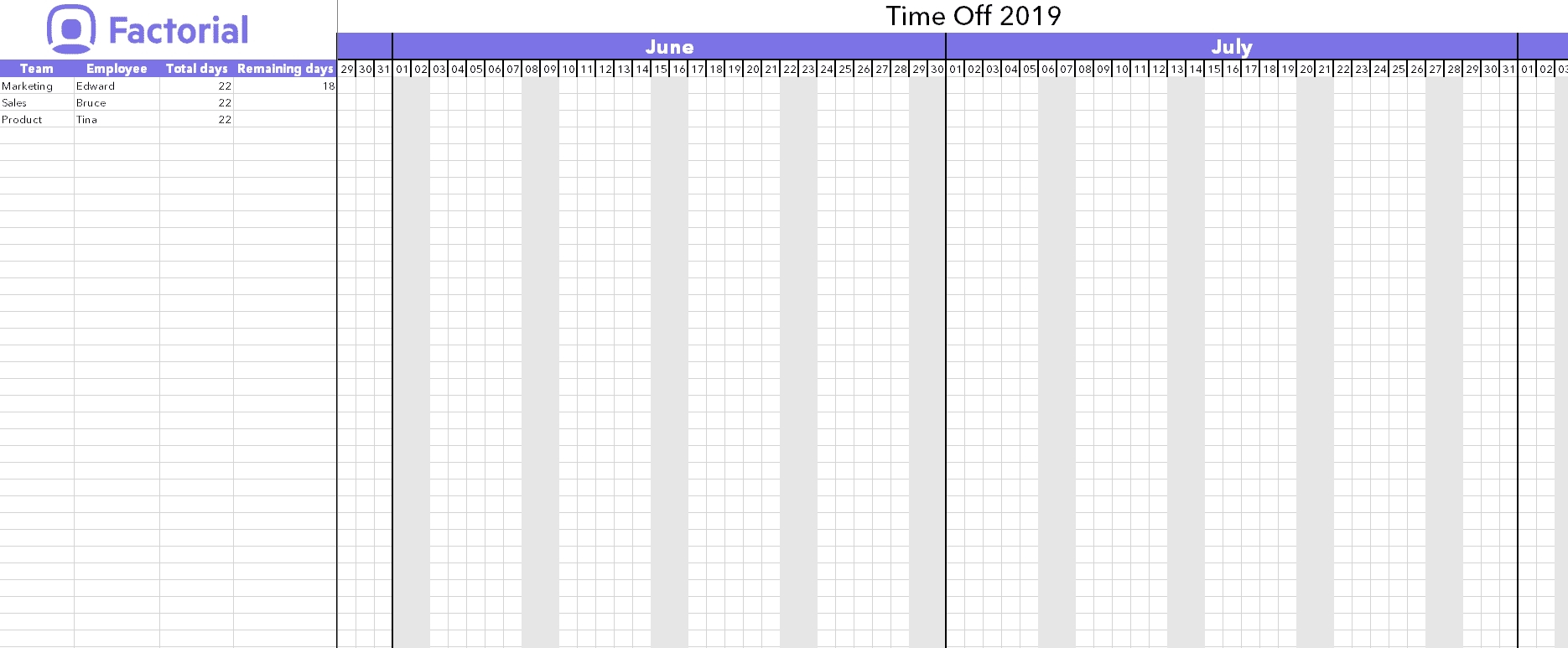 Time Off Calendar Excel | Calendar Template 2020 regarding Team Holiday Calendar