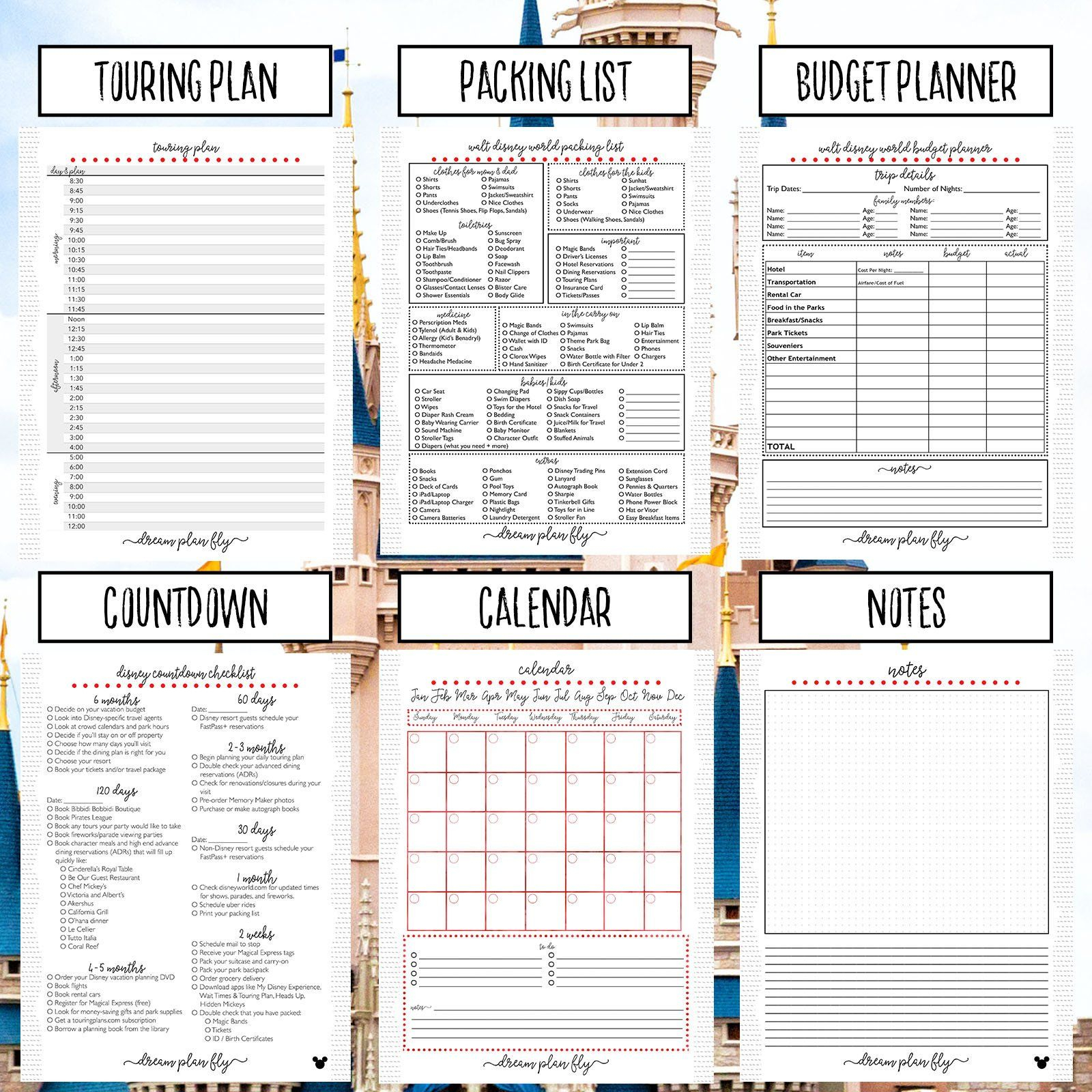 Ultimate Walt Disney World Planner Create Your Own inside Disney Itinerary Template
