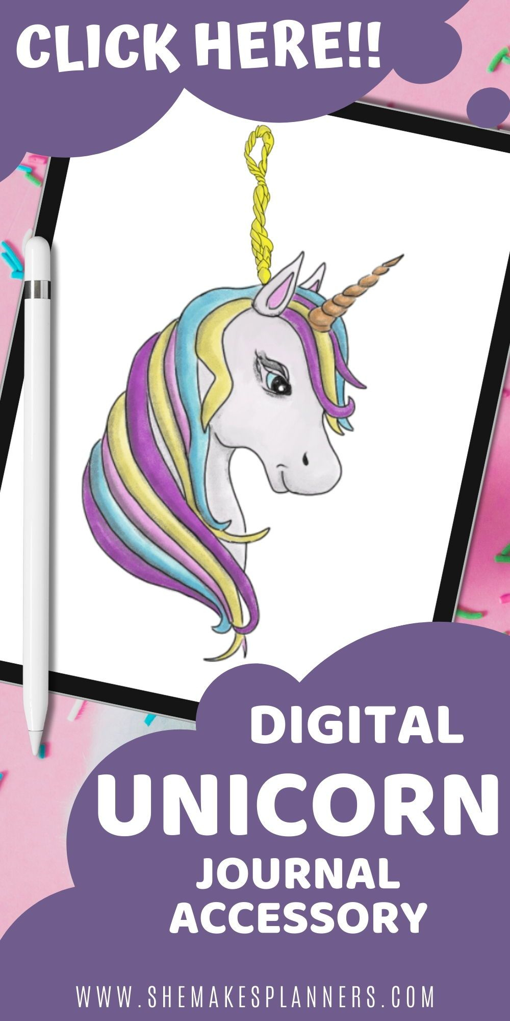 Unicorn Planner Charm Dangle Accessory For Digital with regard to Advice From A Unicorn Calendar