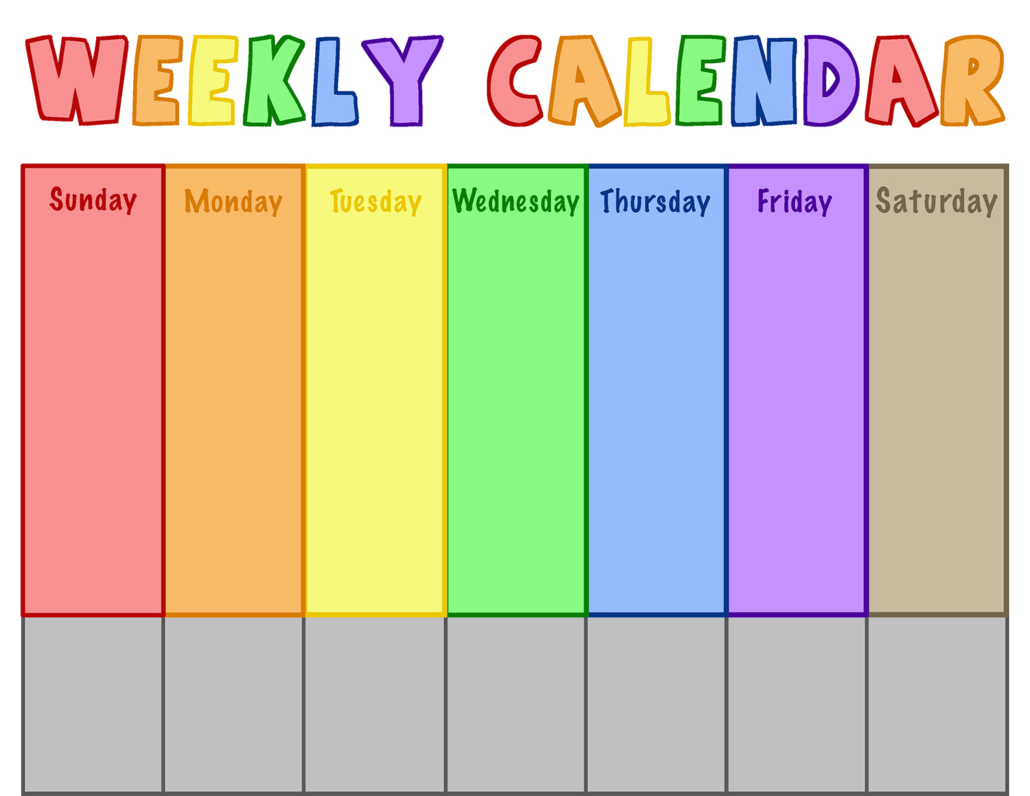 Weekly Calendar For Toddlers  Calendar Printable Week intended for Printable Calendar Weekdays Only