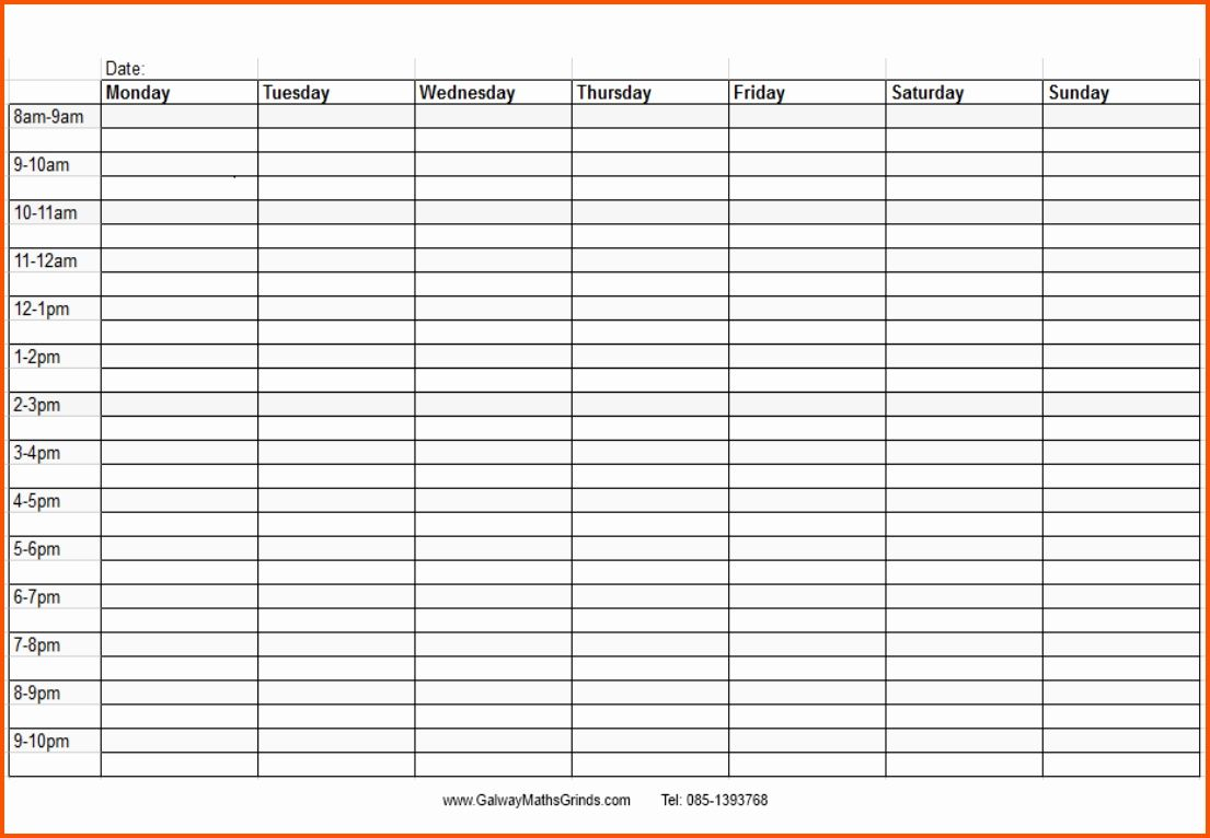 Weekly Calendar With Time Slots Printable Blank Weekly with Printable Daily Calendar With Time Slots
