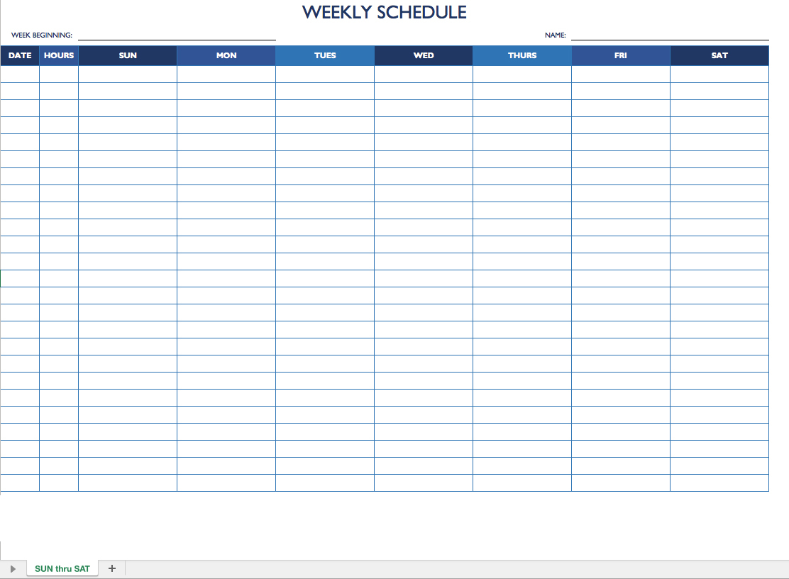 Weekly Employee Schedule Template  Task List Templates intended for Blank Employee Schedule Template
