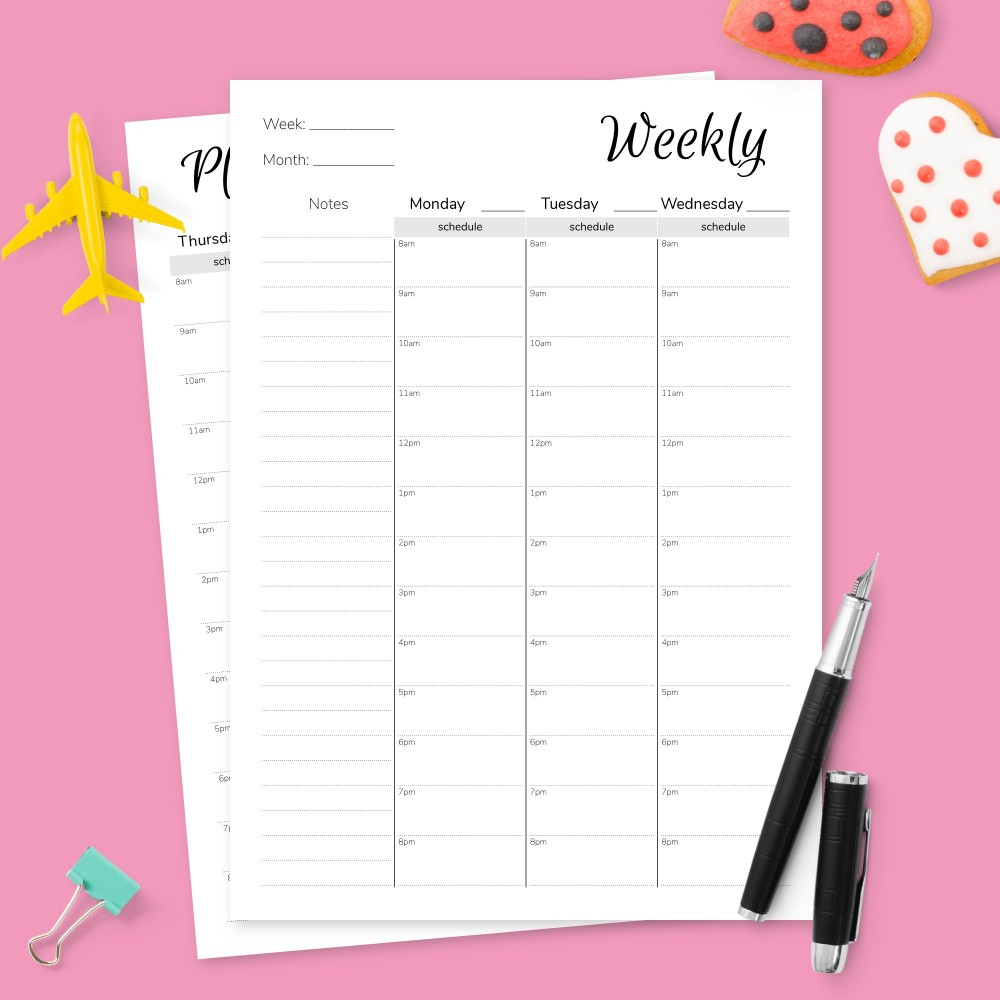 Weekly Hourly Planner Templates  Download Printable Pdf in Weekly Hourly Planner Pdf