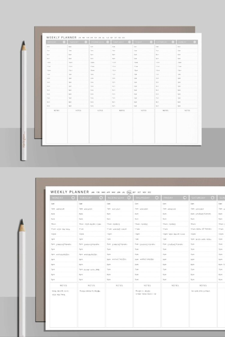 Weekly Planner Printable Weekly Hourly Planner Weekly with Weekly Hourly Planner Pdf