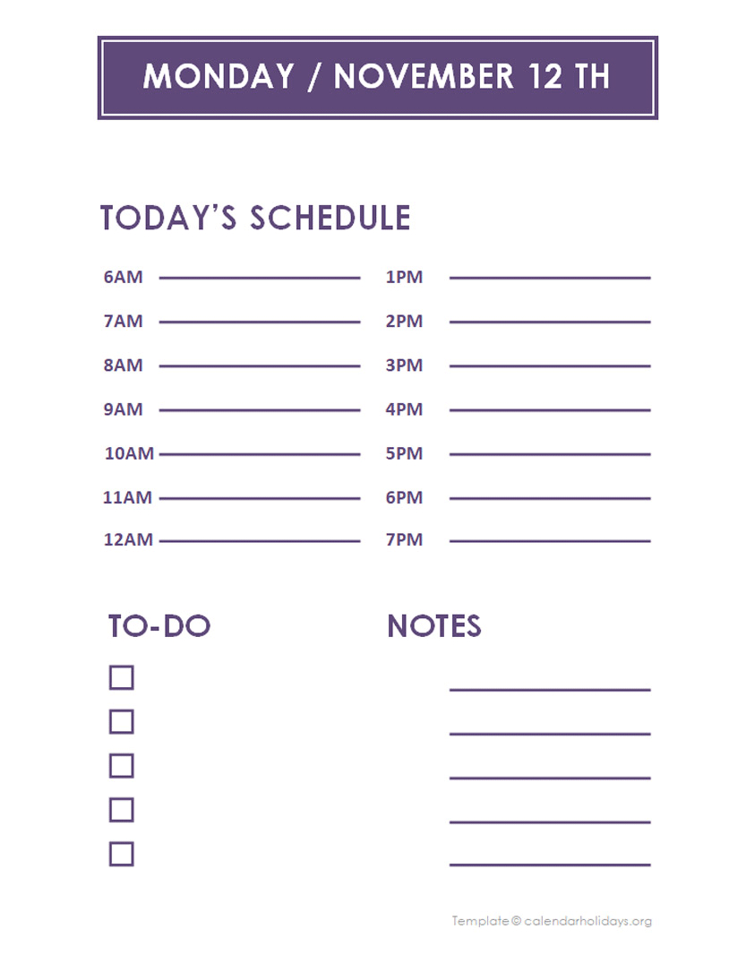 2021 Daily Planner Template  Calendarholidays regarding Free Hourly Planner Pdf