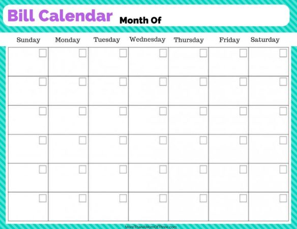 22 Useful Bill Calendars | Kittybabylove within Printable Bill Pay Calendar