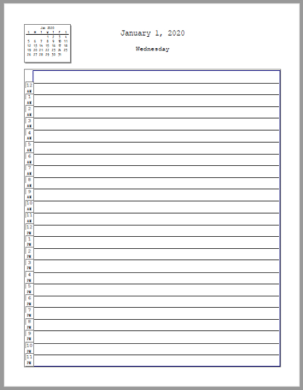 24Hour Daily Tracker Planner  One Sheet Per Day with Free Hourly Planner Pdf
