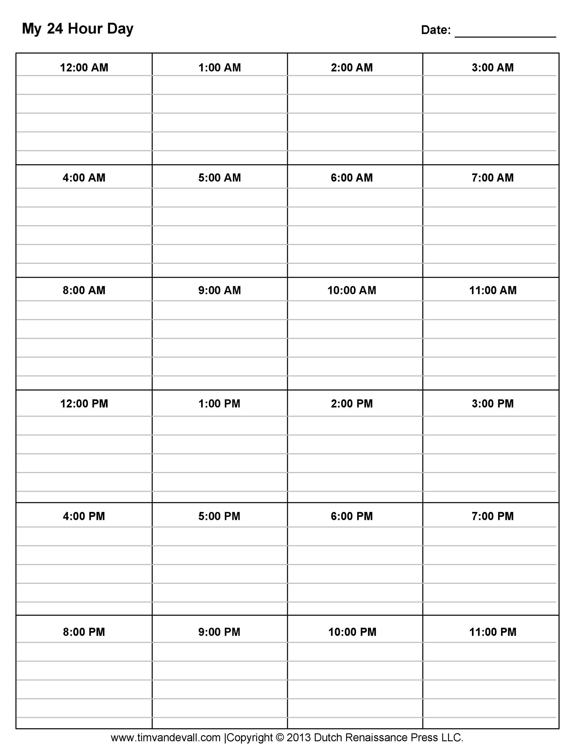 43 Effective Hourly Schedule Templates (Excel &amp; Ms Word) ᐅ throughout Weekly Hourly Scheudle Template