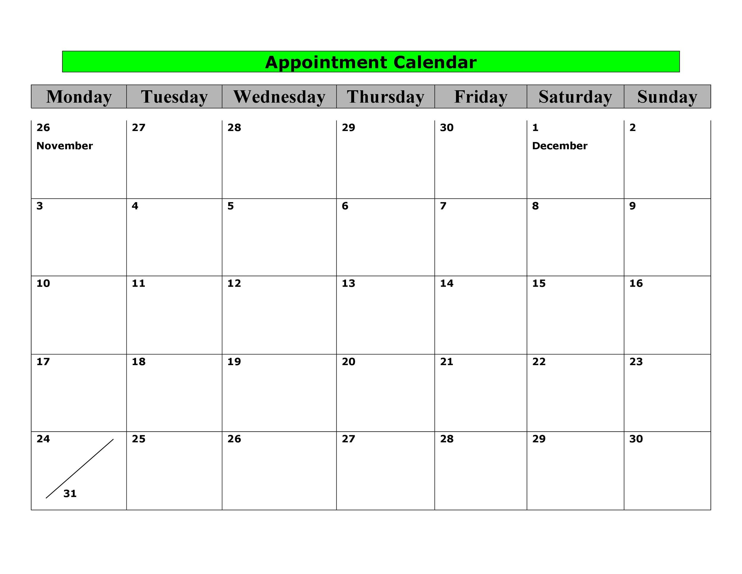 45 Printable Appointment Schedule Templates [&amp; Appointment in Printable Weekly Appointment Planner