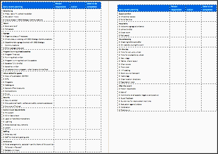 5+ Conference Planning Checklist Editable In Excel in Event Management Plan Template Excel