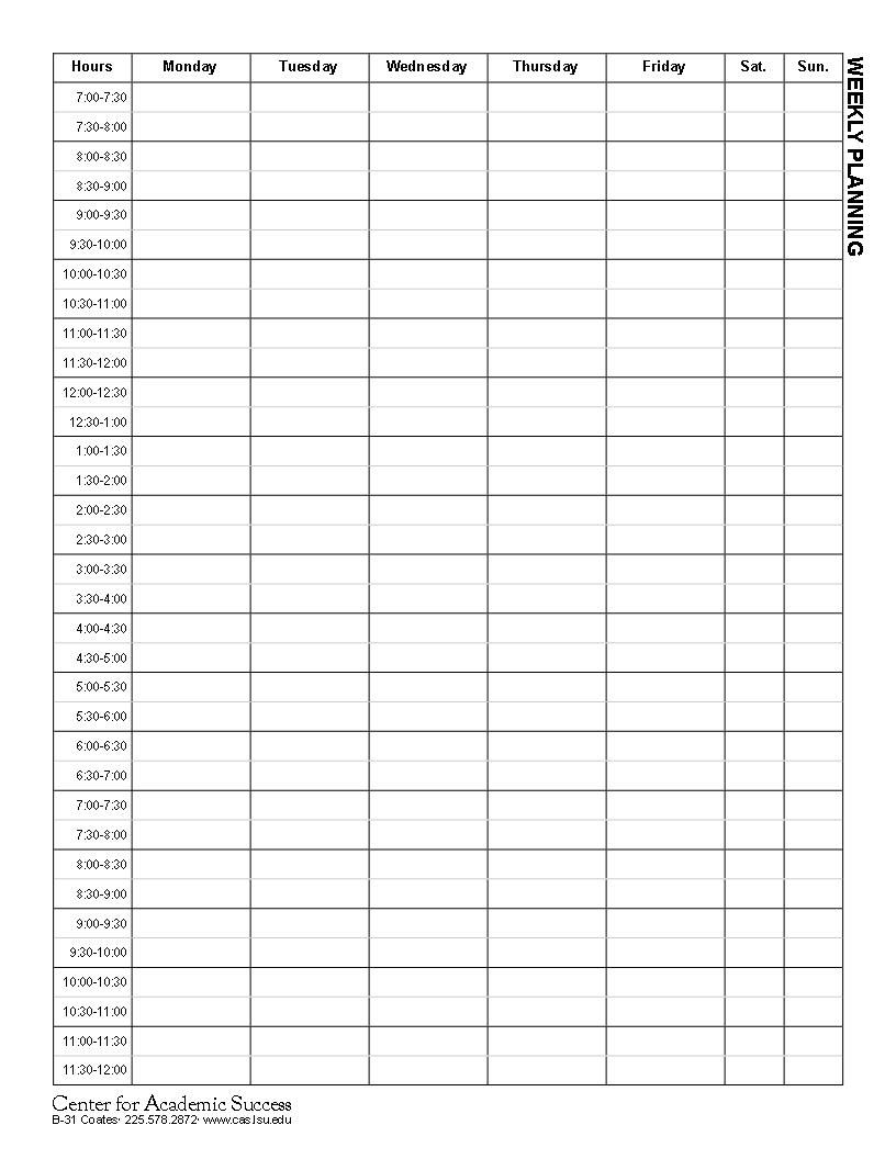 Add Your Class, Work, And Weekly Meeting Schedule To Our pertaining to Fill In Calendar Template