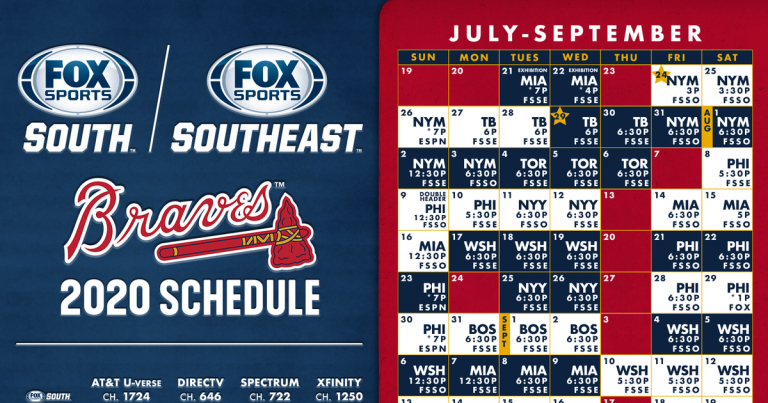 Atlanta Braves Tv Schedule Fox Sports | Printable Schedule within Atlanta Braves Schedule Printable