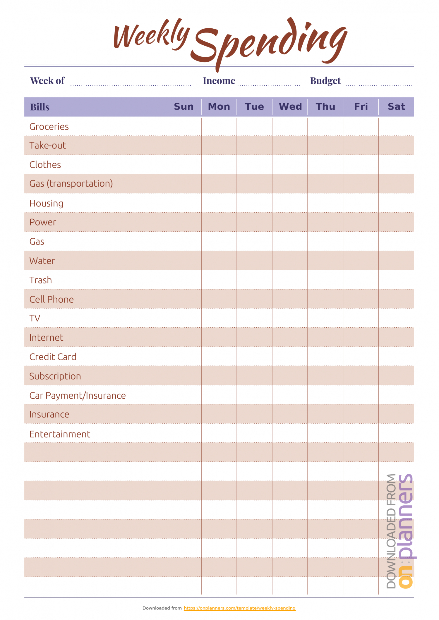 Bill Planner Template Printable Calendar | Example pertaining to Bills Calendar Printable