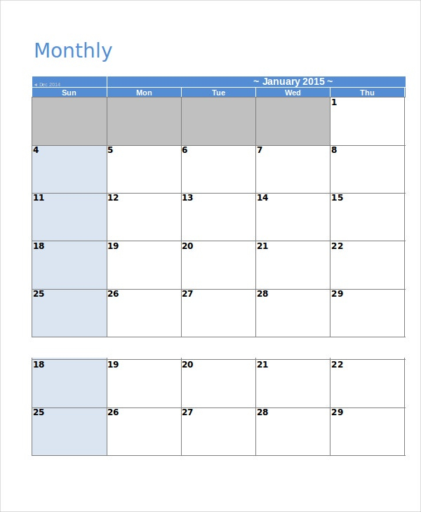 Blank Calendar Template  11+ Free Word, Excel, Pdf with regard to Blank Quarterly Calendar