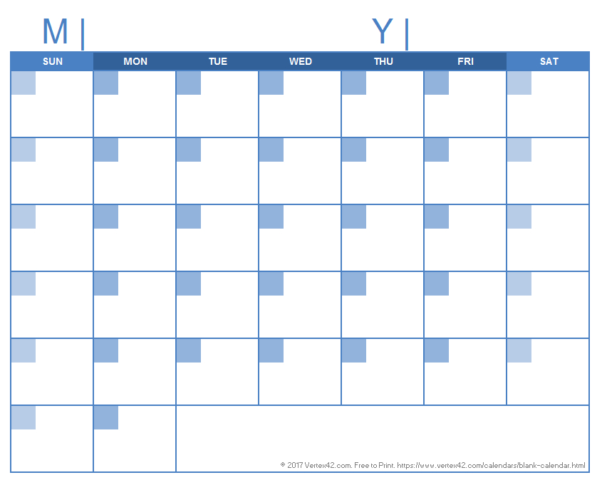 Blank Calendar Template  Free Printable Blank Calendars inside Blank 31 Day Calendar Template