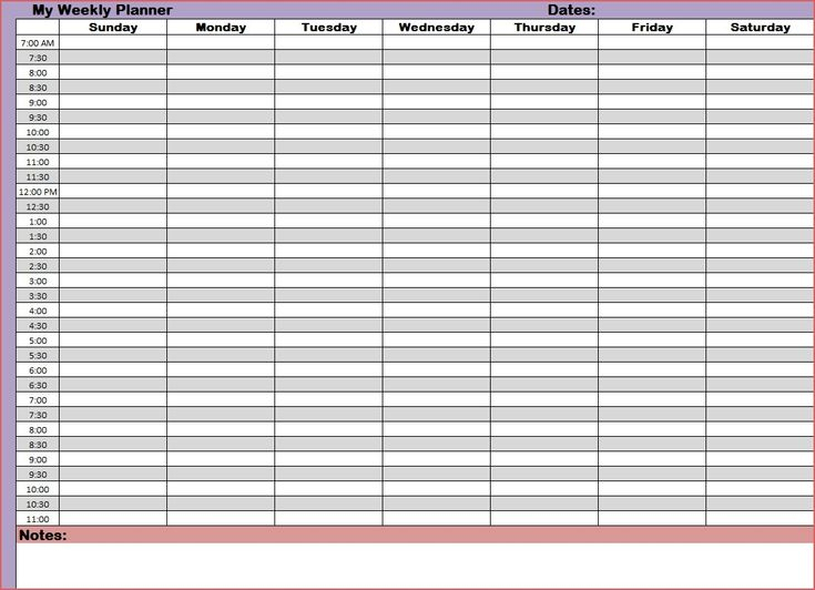 Blank Daily Schedule With Time Slots | Time Management for Blank Weekly Calendar With Time Slots