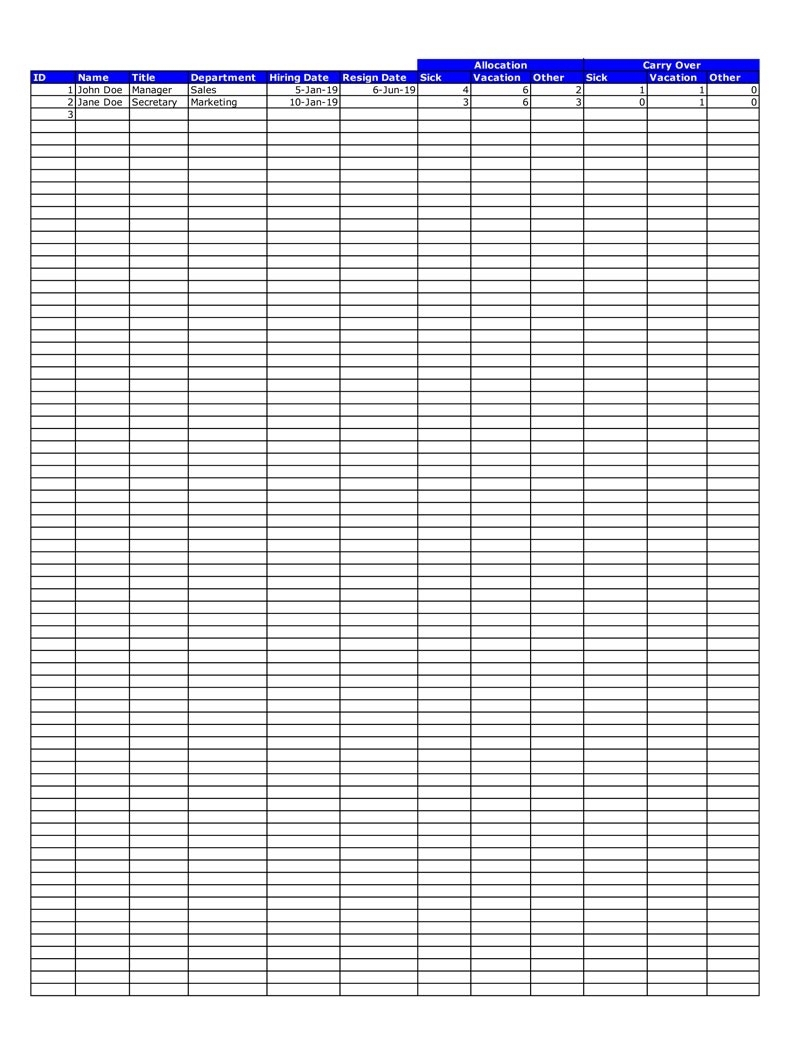 Blank Employee Attendance Calendar Monthly  Calendar within Employee Attendance Calendar