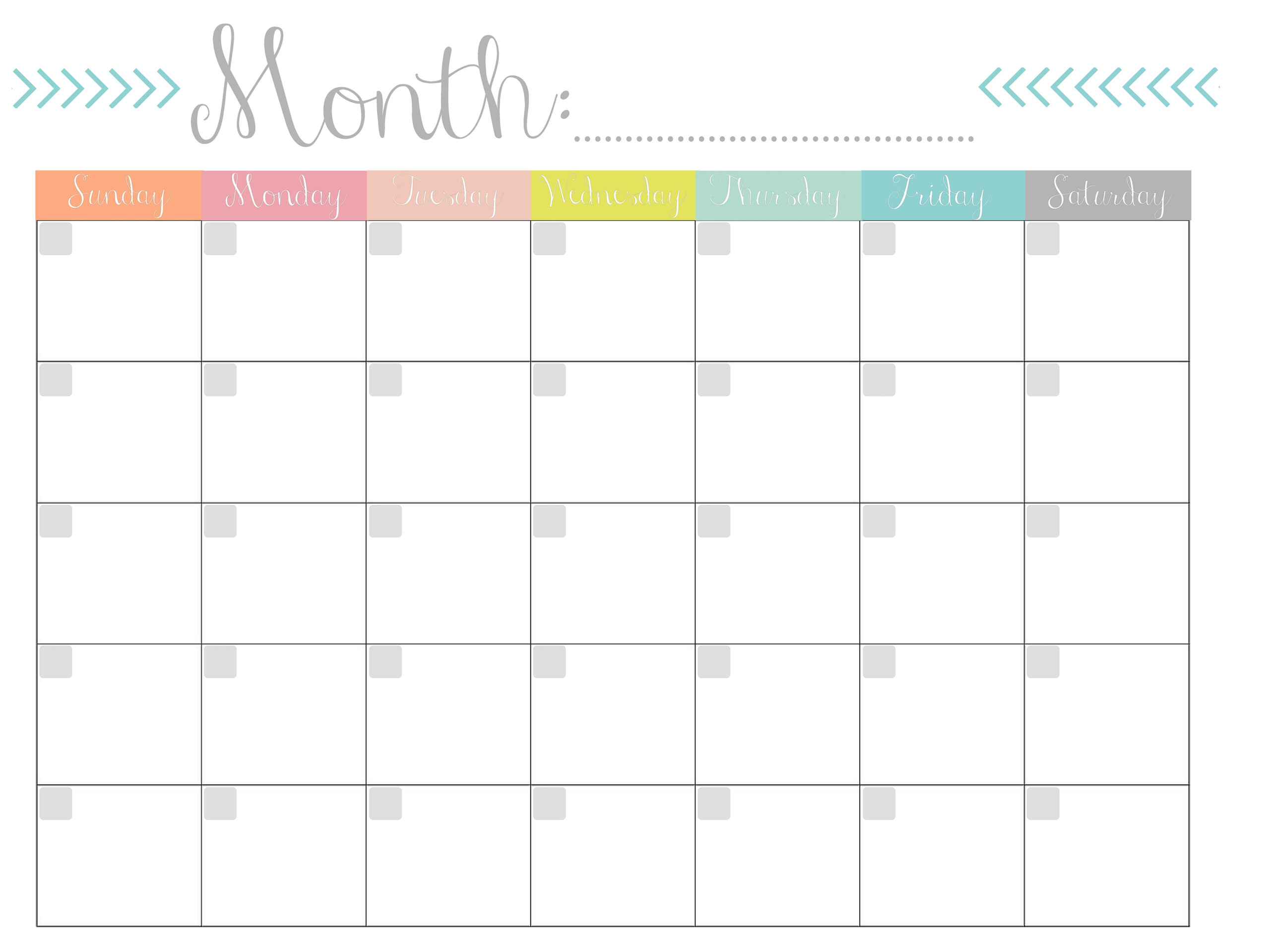 Blank Monthly Calendar Template To Fill In | Calendar regarding Blank Quarterly Calendar