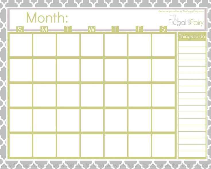 Blank Printable Calendar | Monthly Calendar Printable pertaining to Blank Calendar For Kindergarten To Fill In