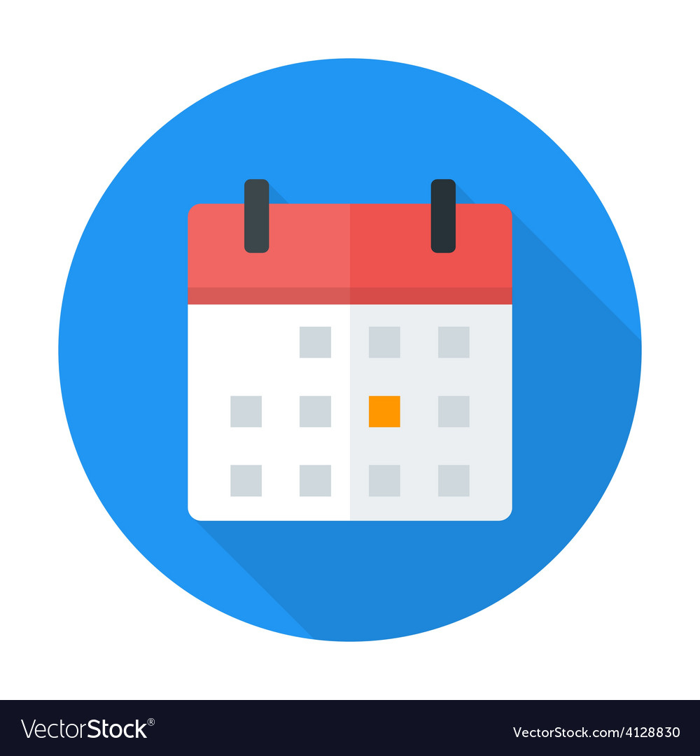 Calendar Flat Circle Icon Royalty Free Vector Image throughout Calendar Image Icon