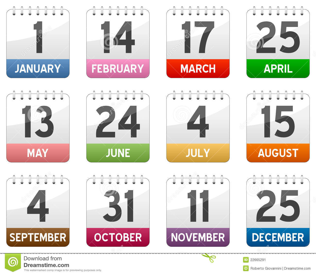 Calendar Icons Set Stock Vector. Illustration Of March pertaining to 12 Month Calendar Icon