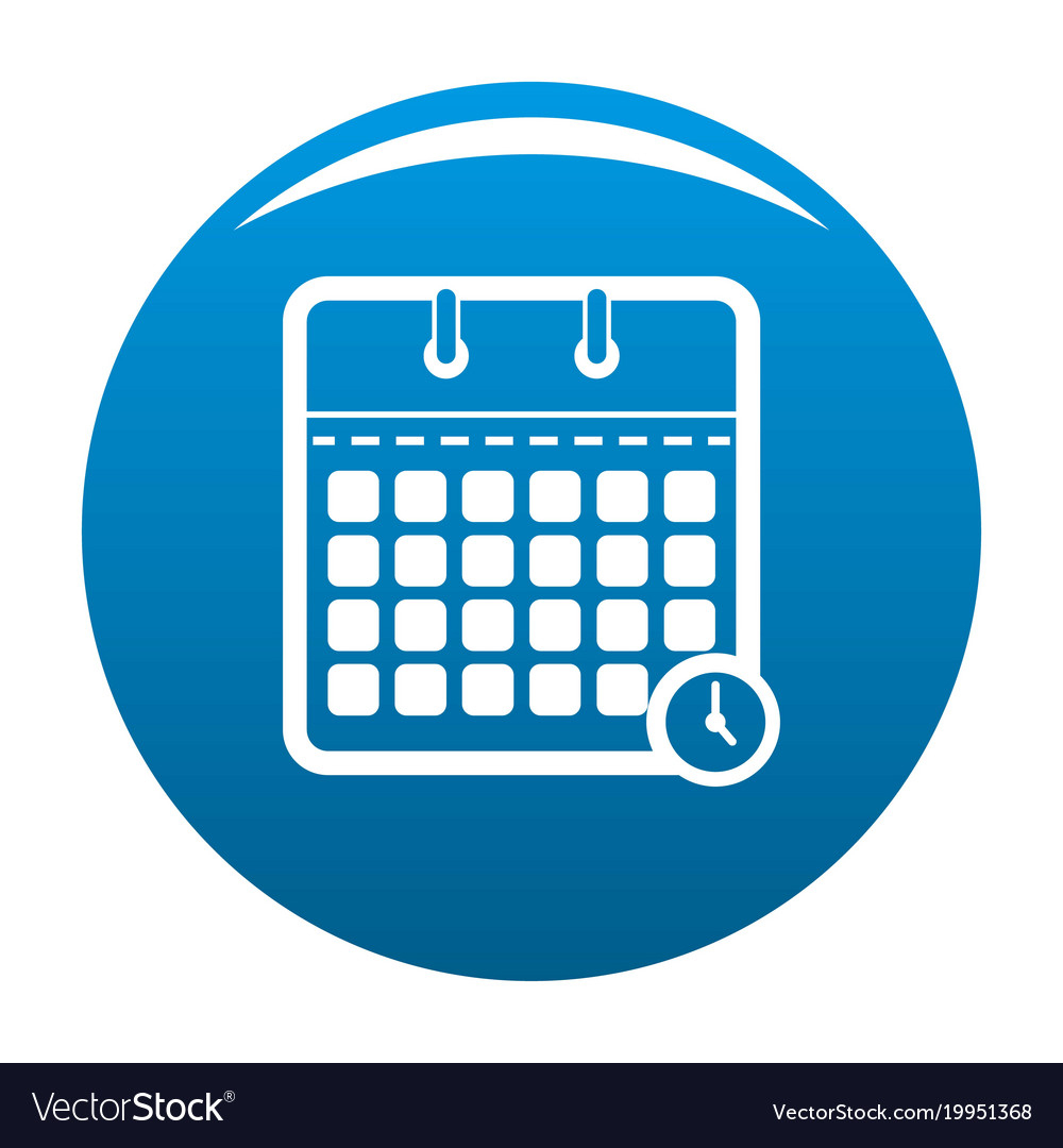 Calendar Time Icon Blue Royalty Free Vector Image with regard to Calendar Image Icon