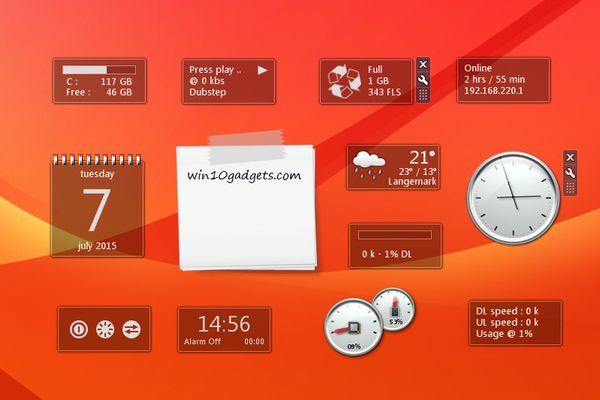 Chameleon Glass Widget For Windows 10 Http:win10Gadgets within Windows Calendar Gadget