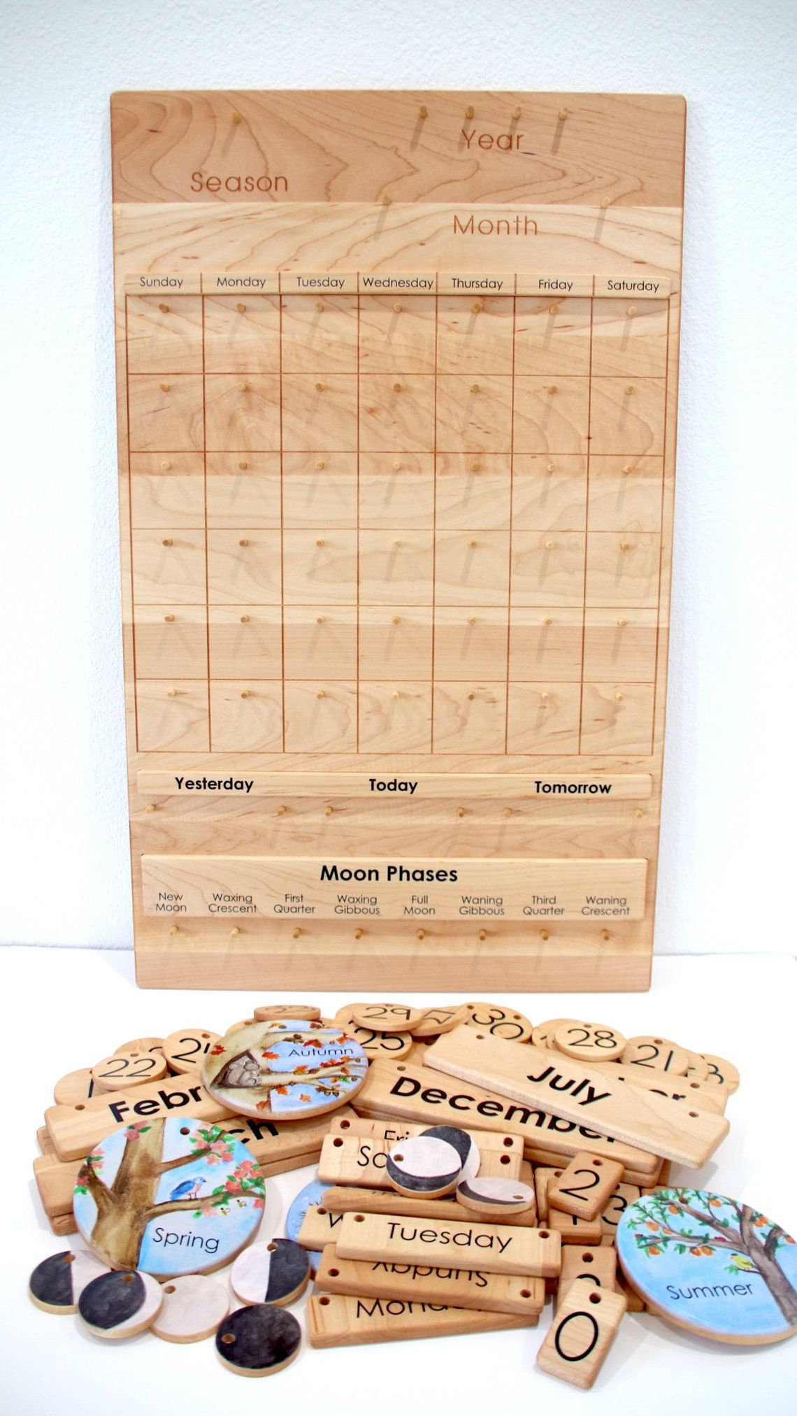 Classroom Size Calendar  Wooden Perpetual Calendar throughout Calendar Lunar De Tuns