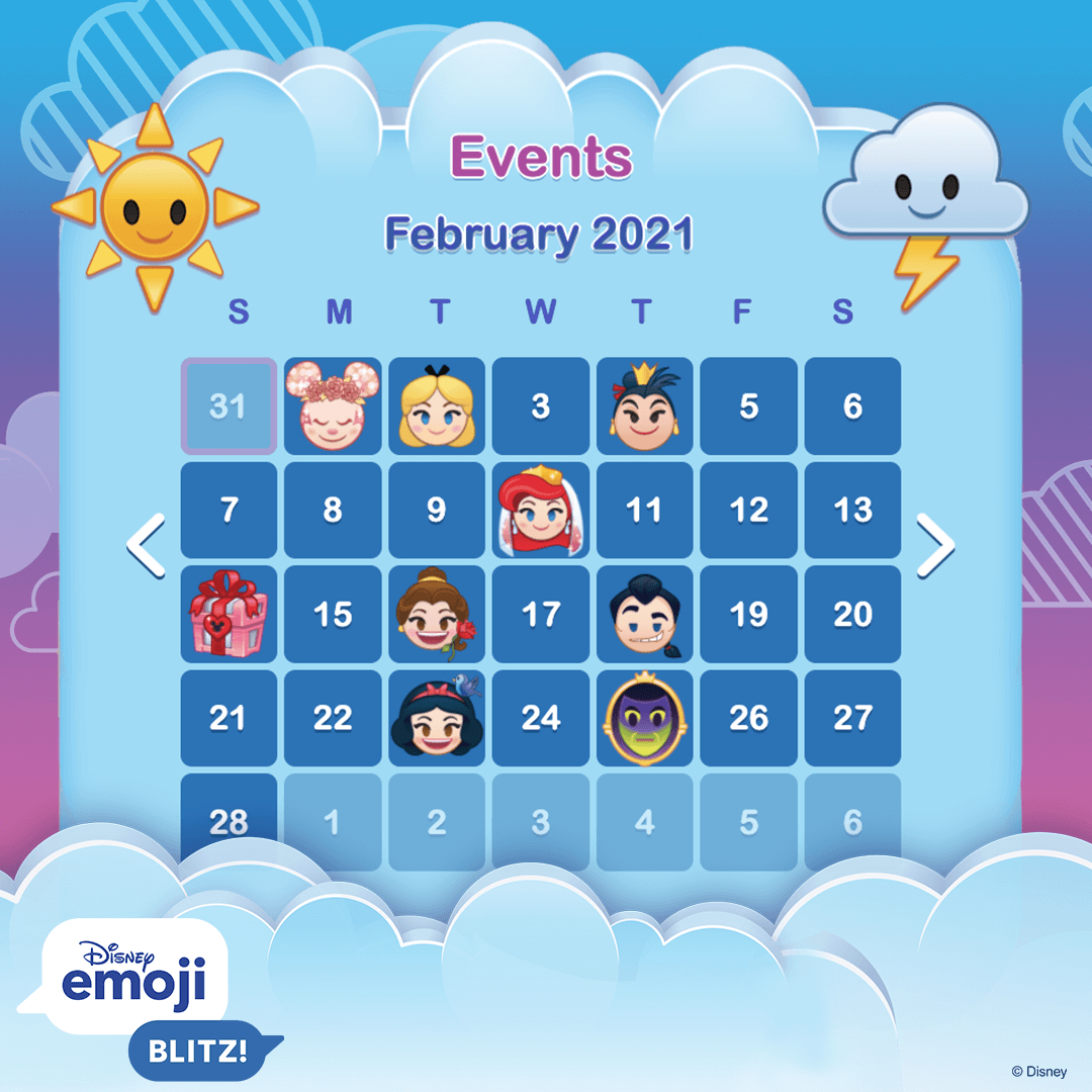 Disney Emoji Blitz Update: February 2021  Disney Emoji Blitz! intended for Disney Emoji Blitz Google Calendar