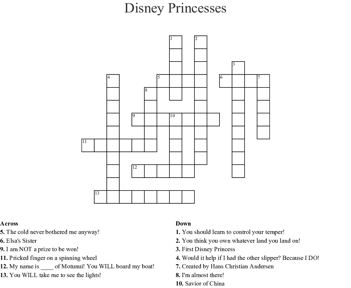 Disney Princess Word Search  Wordmint with Princess Word Search Printable