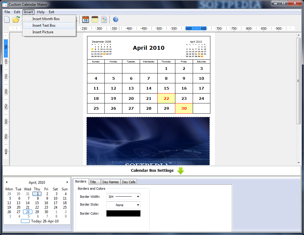 Download Custom Calendar Maker 2.33 inside Custom Calendar Maker