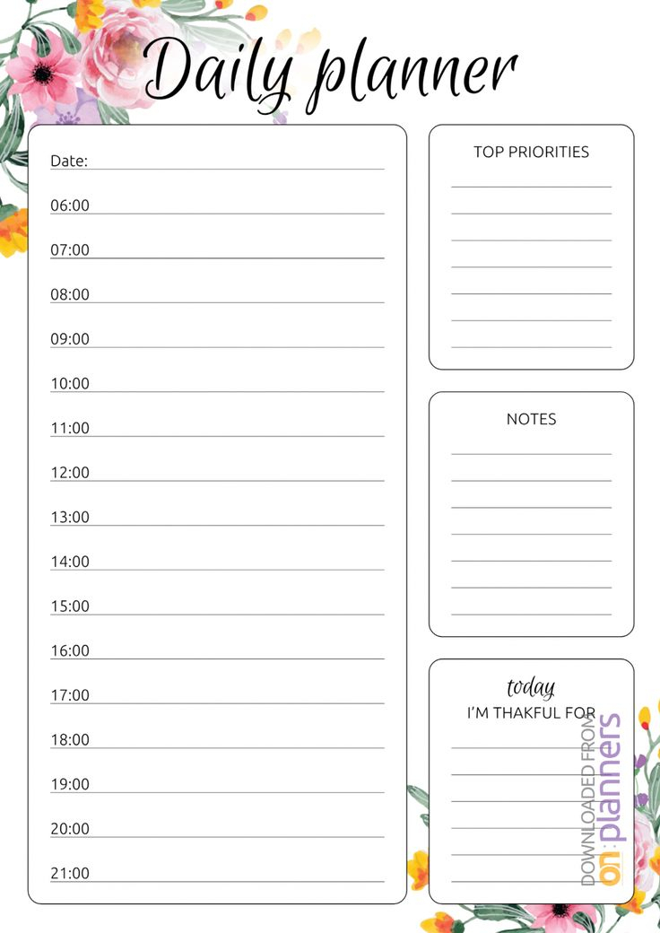 Download Printable Daily Hourly Planner  | Daily inside Weekly Hourly Scheudle Template