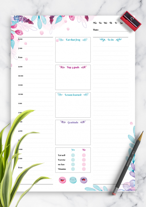 Download Printable Weekly Hourly Planner With Todo List Pdf inside Weekly Hourly Scheudle Template