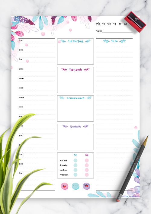 Download Printable Weekly Hourly Planner With Todo List Pdf with regard to Hourly Planner Template