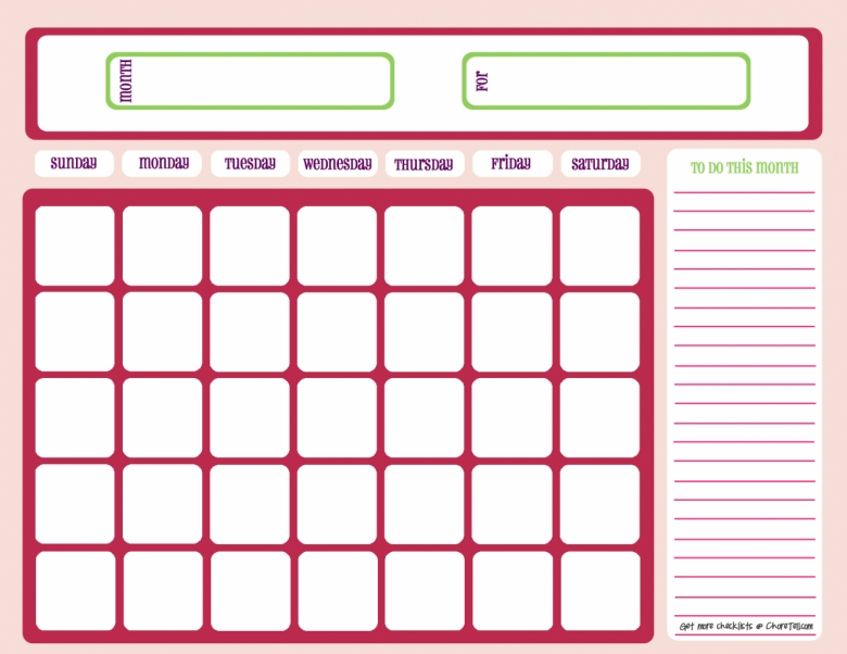 Easy Fill In Calendar :Free Calendar Template intended for Fill In Calendar Template