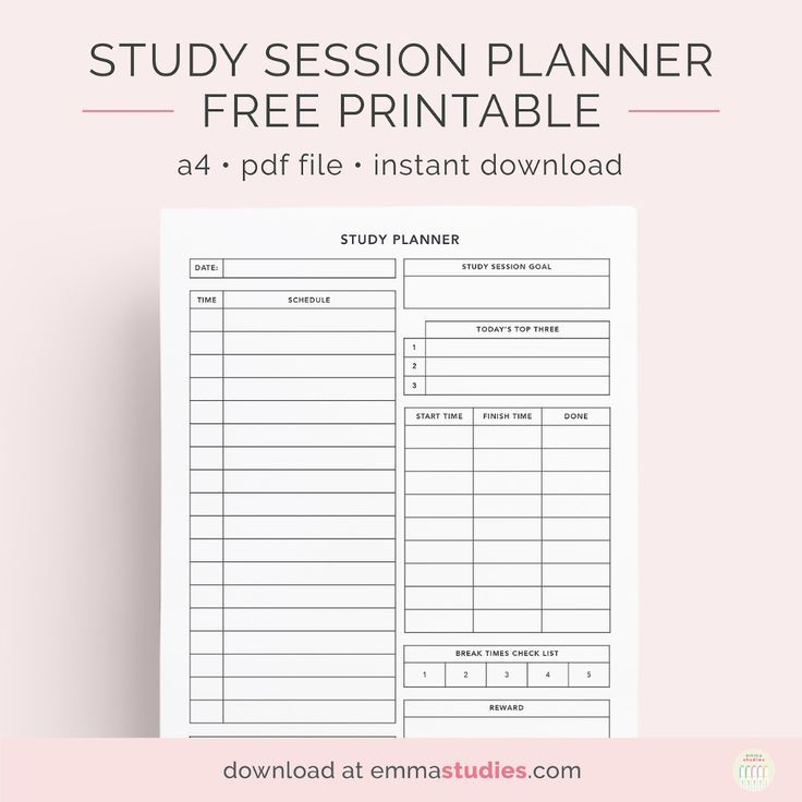 Emma&#039;S Studyblr In 2020 | Study Sessions Planner, Study in Emma Studyblr Printables