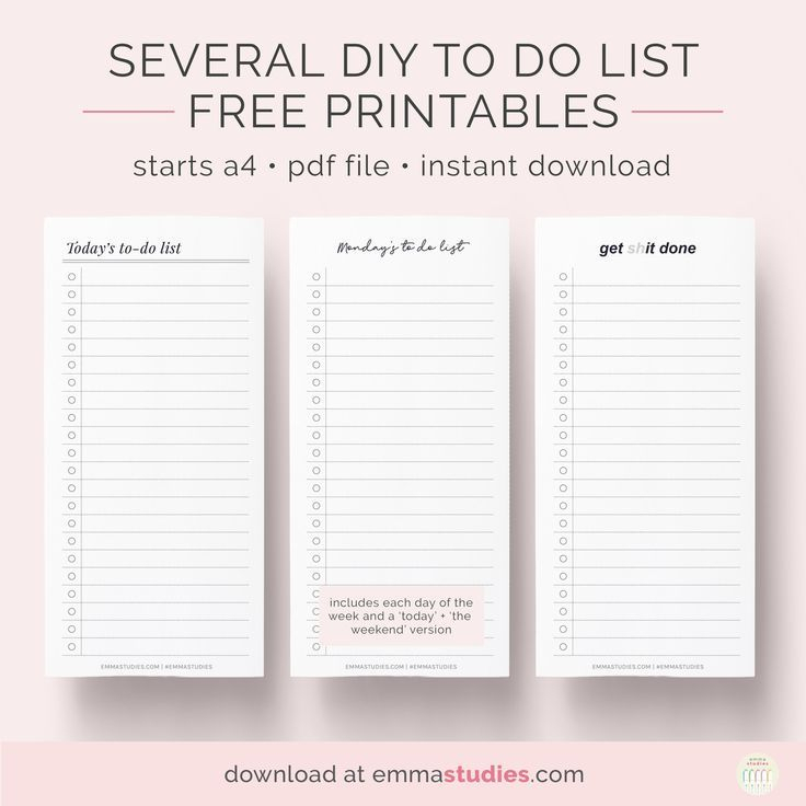 Emma&#039;S Studyblr In 2020 | To Do Lists Printable, Planner for Emma Studyblr Printables