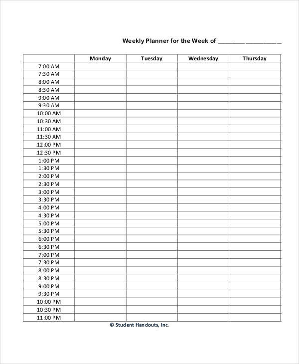 Free 10+ Hourly Calendar Template In Google Docs | Ms Word throughout Free Hourly Planner Pdf